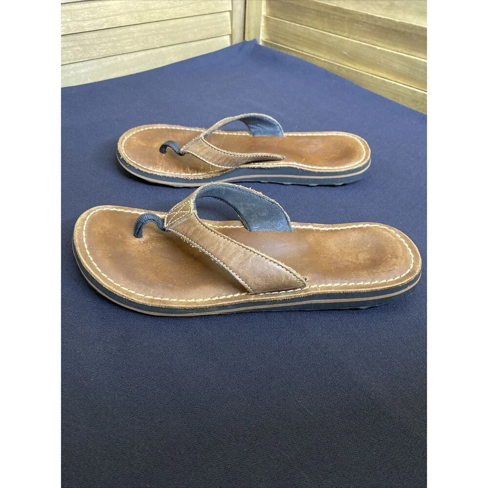 Clarks Womens  Sandals 9M Flip Flops 72162 Leather Upper  Brown Vacation